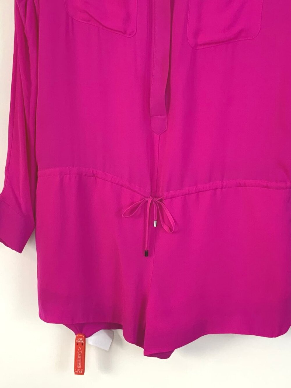New Haute Hippie 100% Silk Long Sleeve Romper In Fuschia/Hot Pink Sz S - Picture 10 of 16